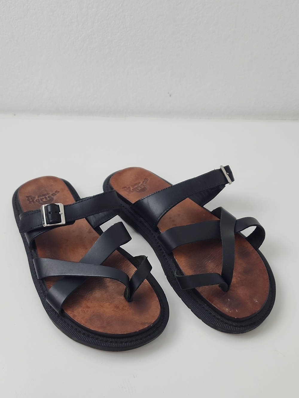 Dr. Martens Women's Kassy Strappy Toe Post Sandals Black Size 8